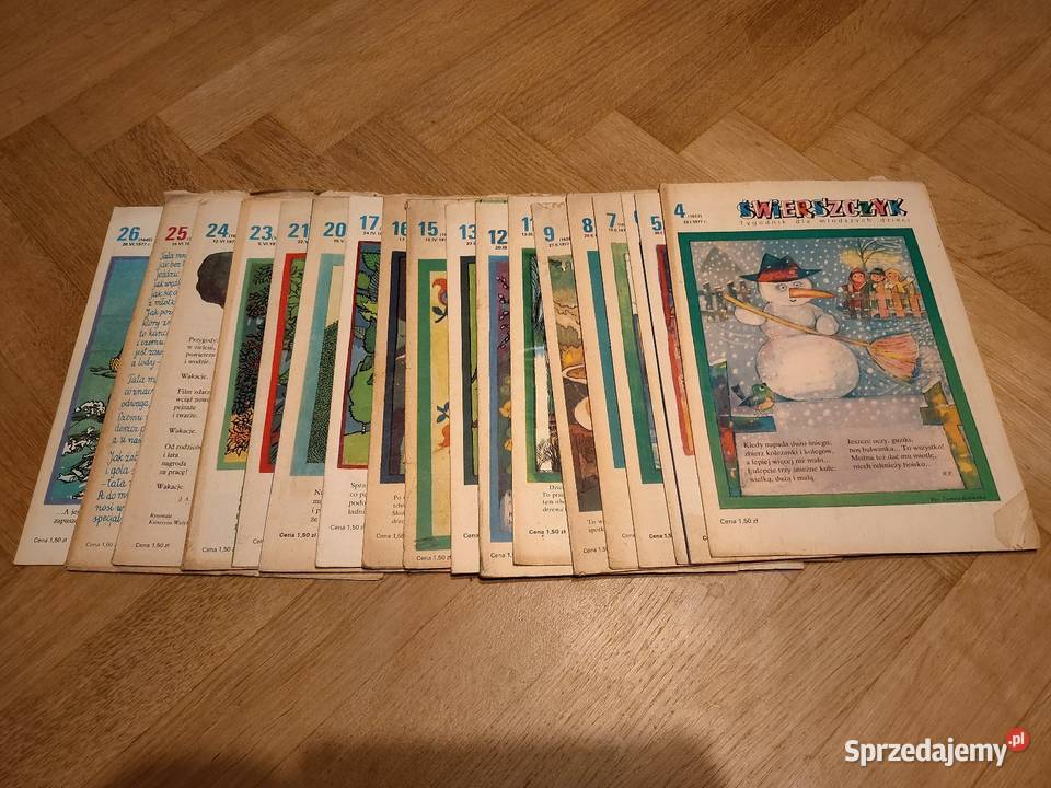 Świerszczyk gazeta dzieci z 1977 roku 18 numerów wielkopolskie Kościan