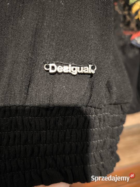 Folkowa haftowana bluzka koronka Desigual Kwiatki Bluzki i koszule Borkowo sprzedam