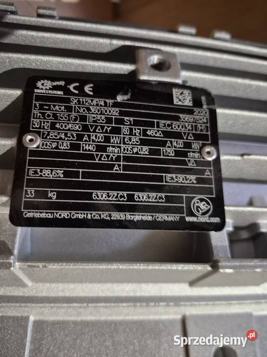 Silnik NORD SK112MP4 TF 4 kW NOWY śląskie