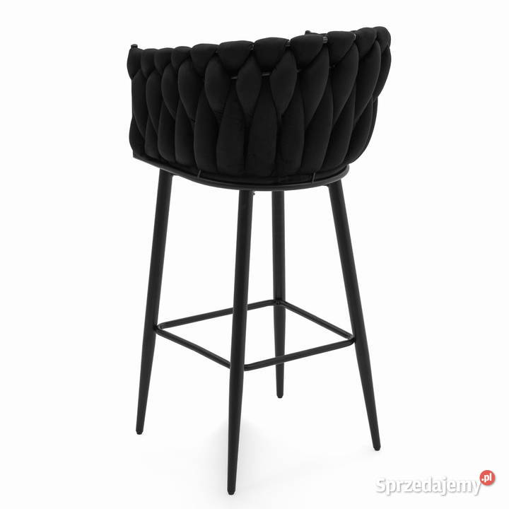 Czarny Hoker Tapicerowany Latina Wysyłka 24H 55cm Krzesła wielkopolskie Tarchały Małe