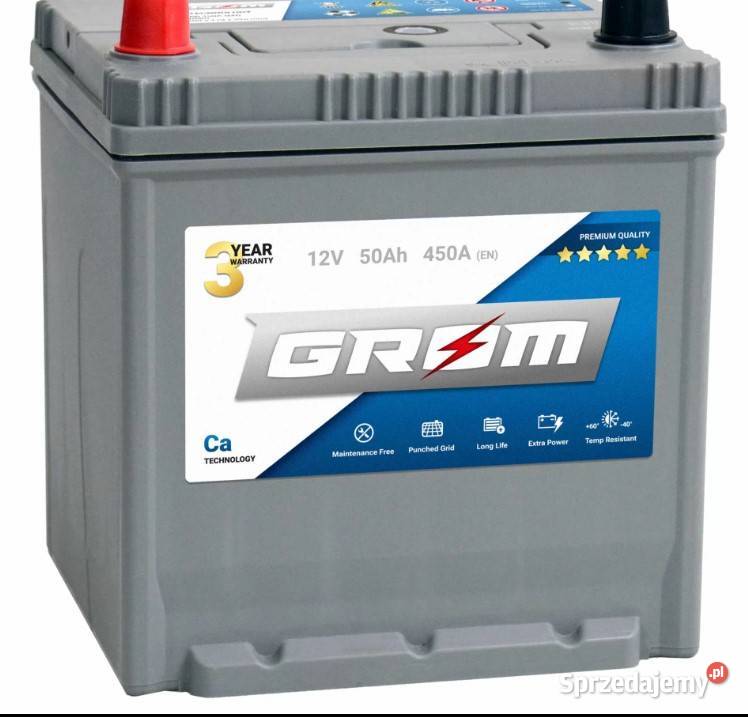 Akumulator GROM Premium 50Ah 450A EN Japan Lewy Akumulatory Wałbrzych