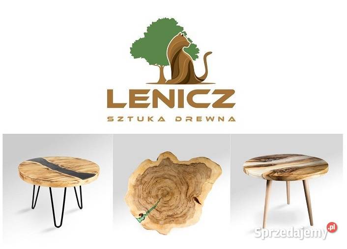 DTOLIK KAWOWY Z DREWNA I ŻYWICY LOFT