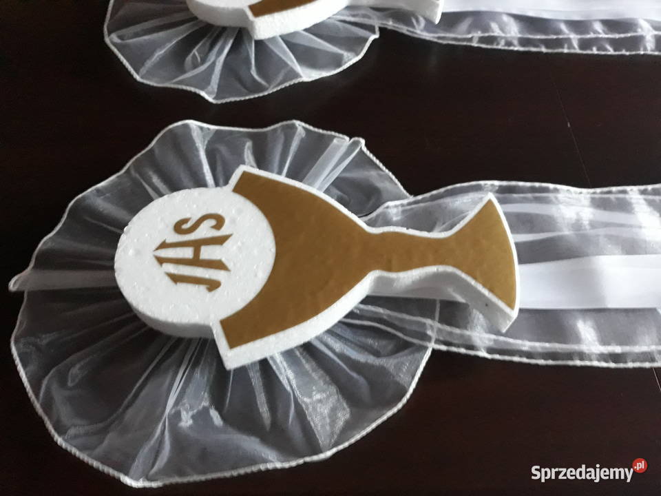 Biały kielich dekoracja Pierwsza Komunia Dobrzyca