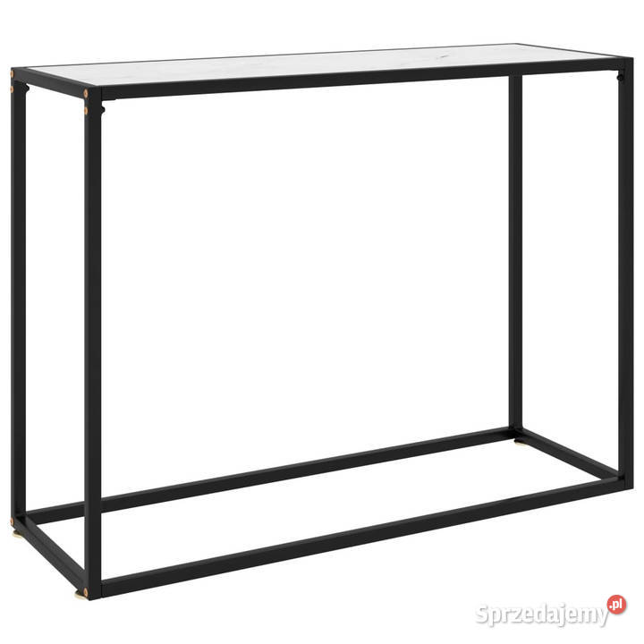Stolik konsolowy biały 100x35x75 szkło hartowane Warszawa