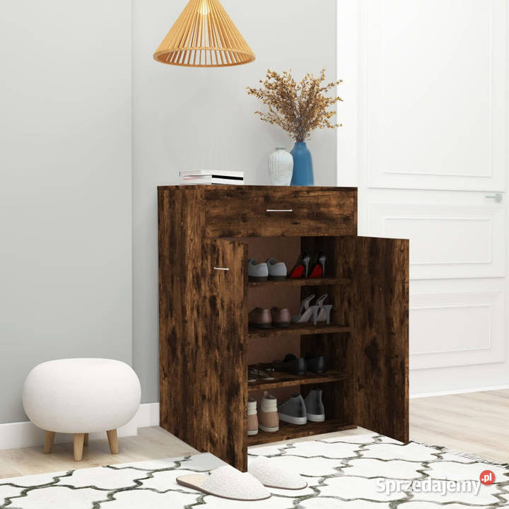 Szafka na buty przydymiony dąb 60x35x84 WM815417 mazowieckie Warszawa