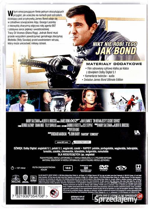007 JAMES BOND W TAJNEJ SŁUŻBIE JEJ KRÓLEWSKIEJ Kultura i Rozrywka Kalisz