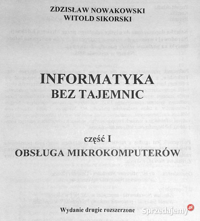 Informatyka bez tajemnic Cz 1 Z Nowakowski W Chełm sprzedam