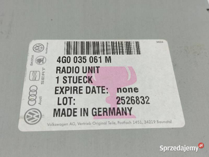 RADIO TUNER 4G0035061M Audi A4 IV 20082015 B8