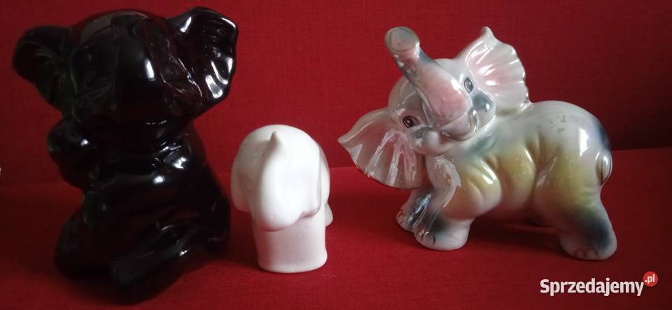 Figurki Słoni z ceramiki Świdnica