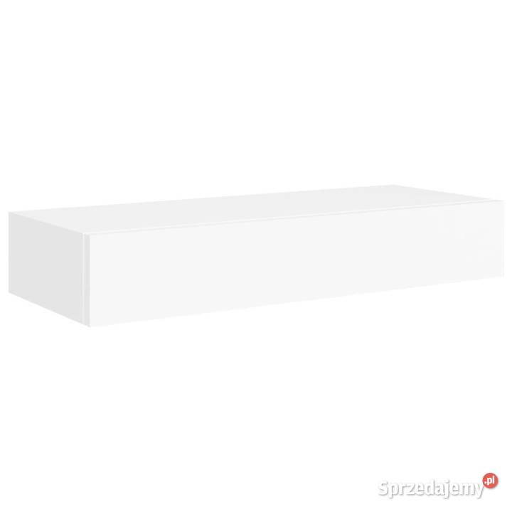 Półki ścienne z szufladą 2 białe 60 x 235 x 10