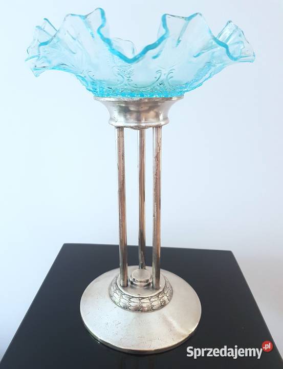 Patera na wysokiej podstawie szklo falbankowe Gdynia sprzedam