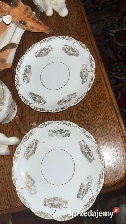 Filiżanka Secesja Dmuchawce Bez sygnatury biało Gdańsk