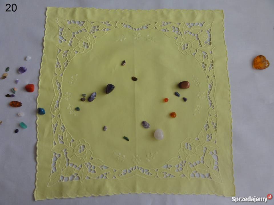 Serwetki kolorowe żółte wyszywane haft odcienie żółtego Lublin
