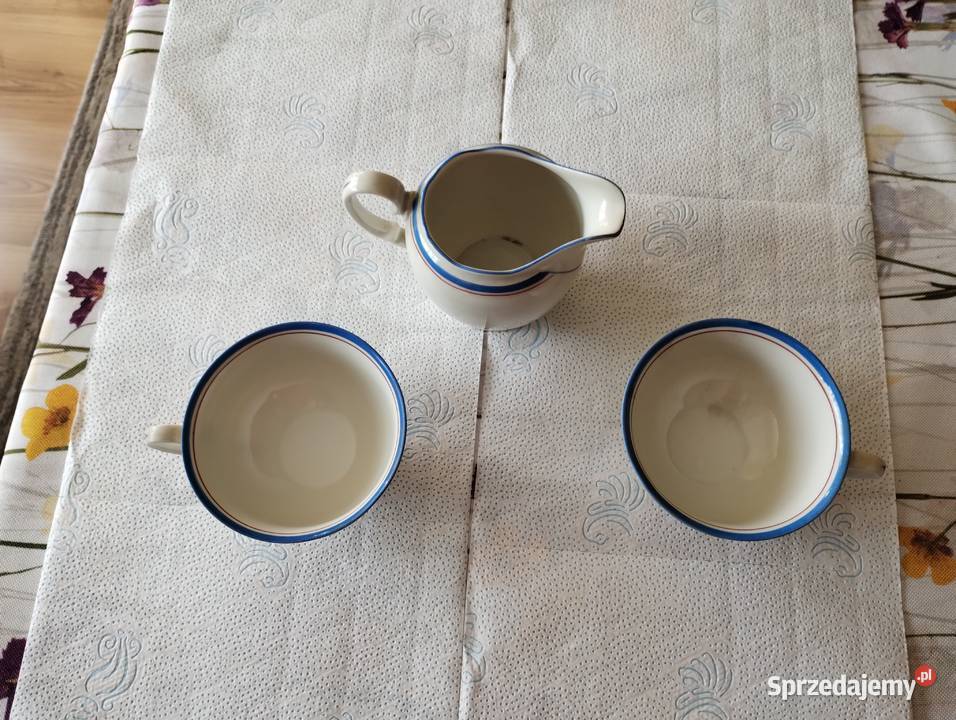 PRL filiżanki i mlecznik KPM porcelana art deco