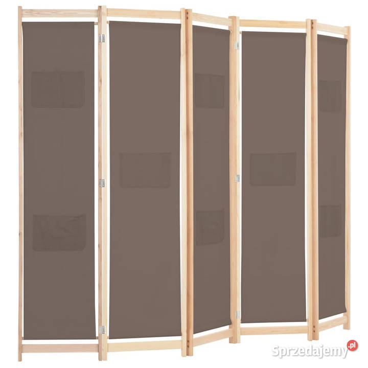 Parawan 5panelowy brązowy 200 x 170 x 4 tkanina sprzedam