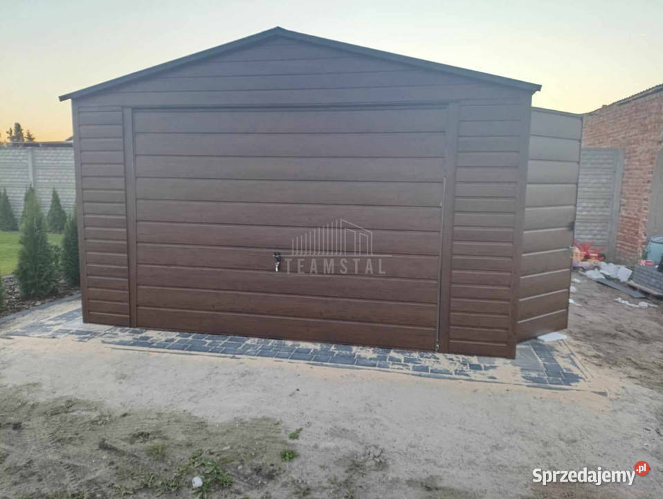 Garaż blaszany 4x5m Brama uchylna drzwi okno Kalwaria Zebrzydowska