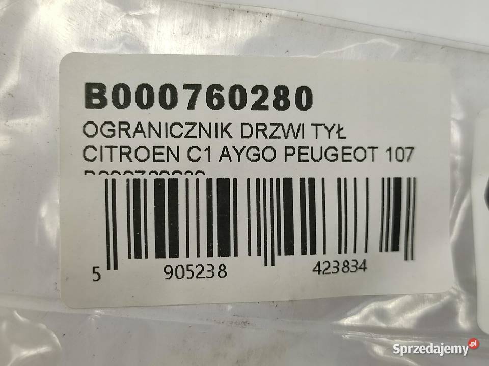 OGRANICZNIK DRZWI TYŁ CITROEN C1 PM PN 20052014