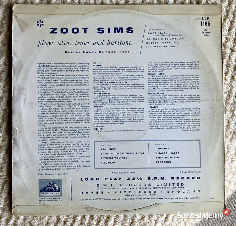 Zoot Sims Plays Alto Tenor And Baritone Szczecin
