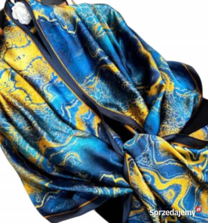Luksusowa chusta szal apaszka 80x180 jedwab Moda i Styl Pątnów