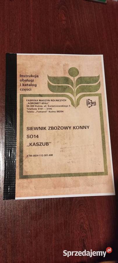 Siewnik zbożowy konny Kaszub instrukcja obsługi Stalowa Wola sprzedam