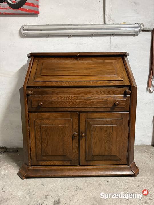 Sekretarzyk vintage dębowymasywny OPIS Turek