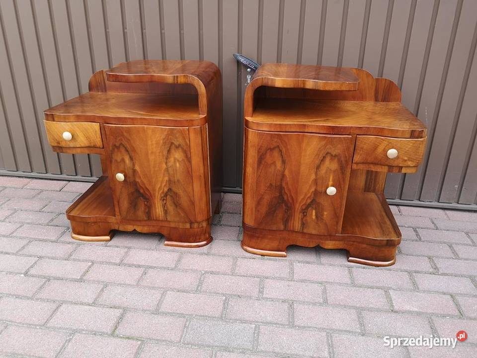 Stoliki Szafki Nocne Art Deco Orzech Stare Antyk Swarzędz