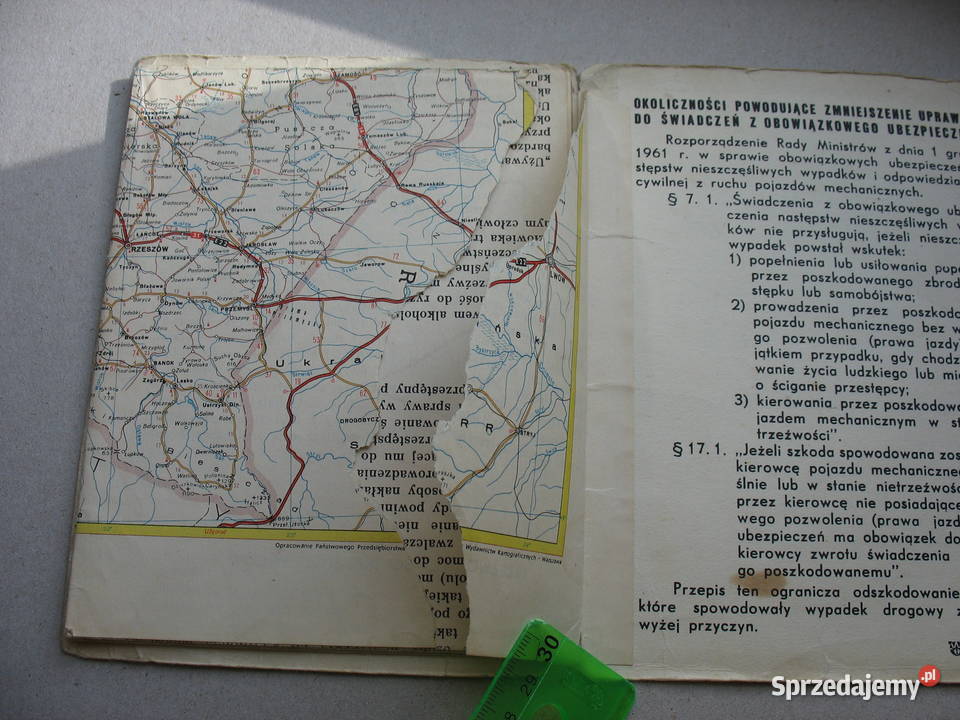Stara mapa samochodowa ttt Warszawa M20 FSO Przemyśl