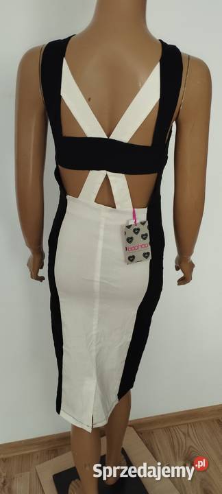 boohoo Savannah Twist Neck Back Illusion Midi Zamość