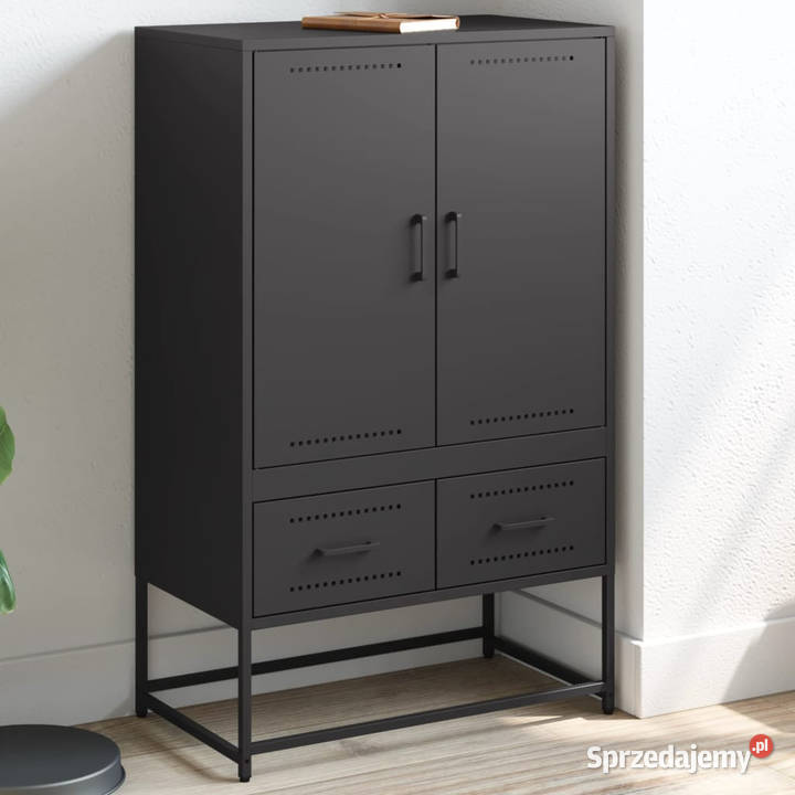 Szafka czarna 68x39x1115 stal WM846608 Dom i Ogród Warszawa