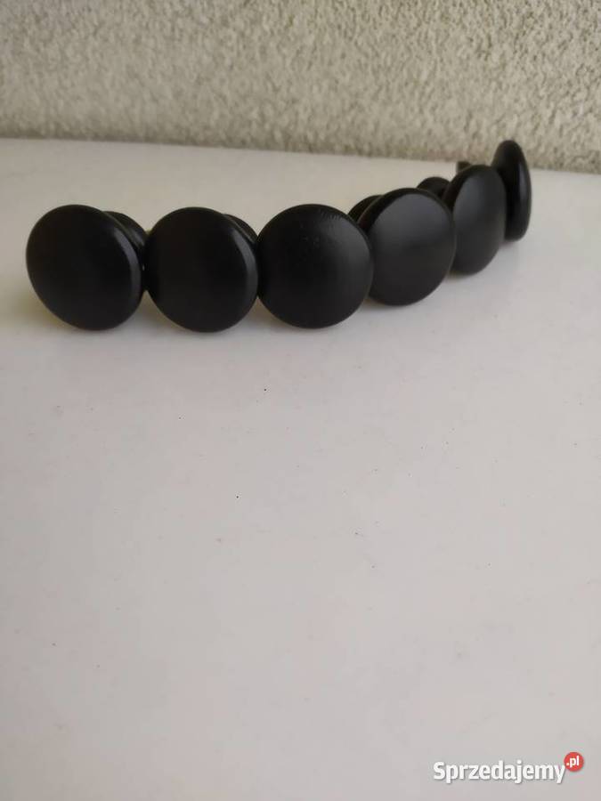 Gałki meblowe drewniane czarne lakierowane 6 Olecko