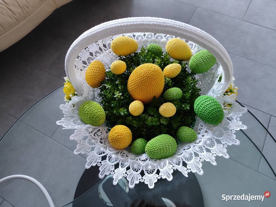 Pisanki szydełkowe małe i duże wielokolorowy Dom i Ogród Ropczyce