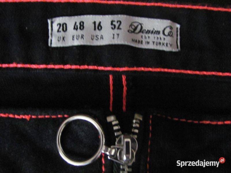 czarna mini r 48 różowa nić zamek z przodu DENIM Zamość