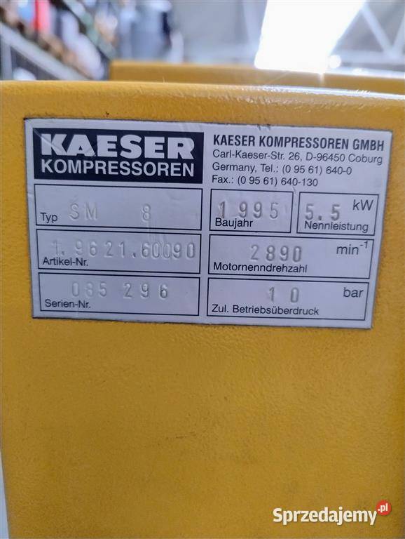 Sprężarka KAESER SM8 55kW 075m3min 10 bar Motoryzacja Wilków