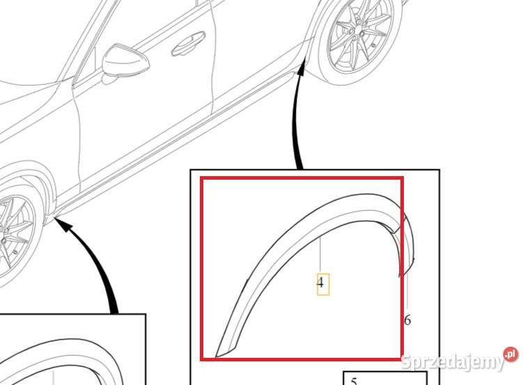 VOLVO V60 CC II lewa listwa nadkole blotnik tyl Bielany Wrocławskie