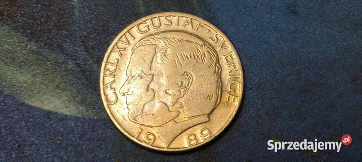 Moneta 1 Korona 1989 Szwecja Antyki, Sztuka, Kolekcje Gliwice sprzedam