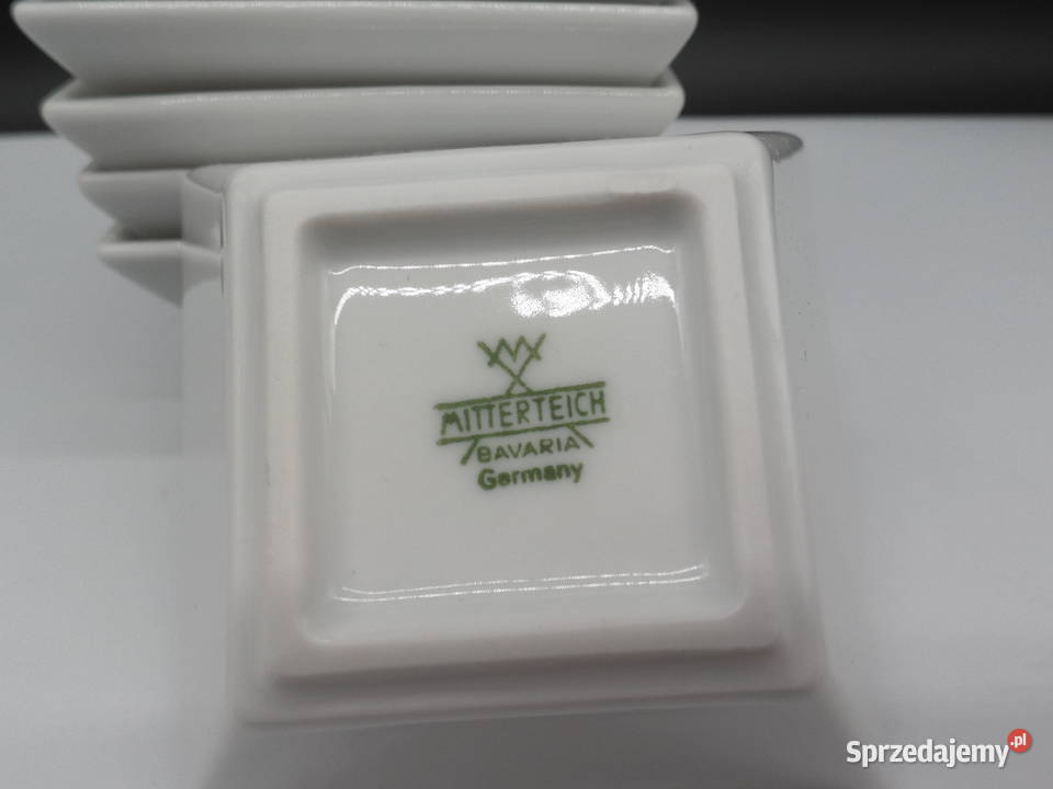Zestaw 6 Kwadratowych Salaterek Porcelanowych Porcelana i szkło