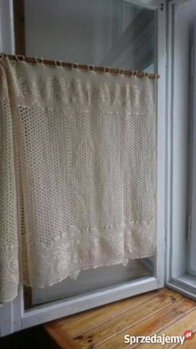 Firanka zazdrostka szydełkowa ecruręczna Rękodzieło Bolesławiec