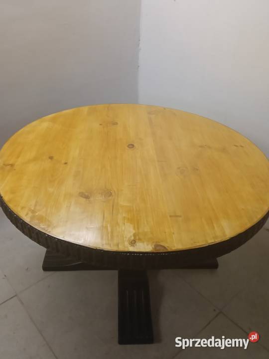 Okrągły stół drewniany renowacji Stoliki kawowe i ławy Nawojowa