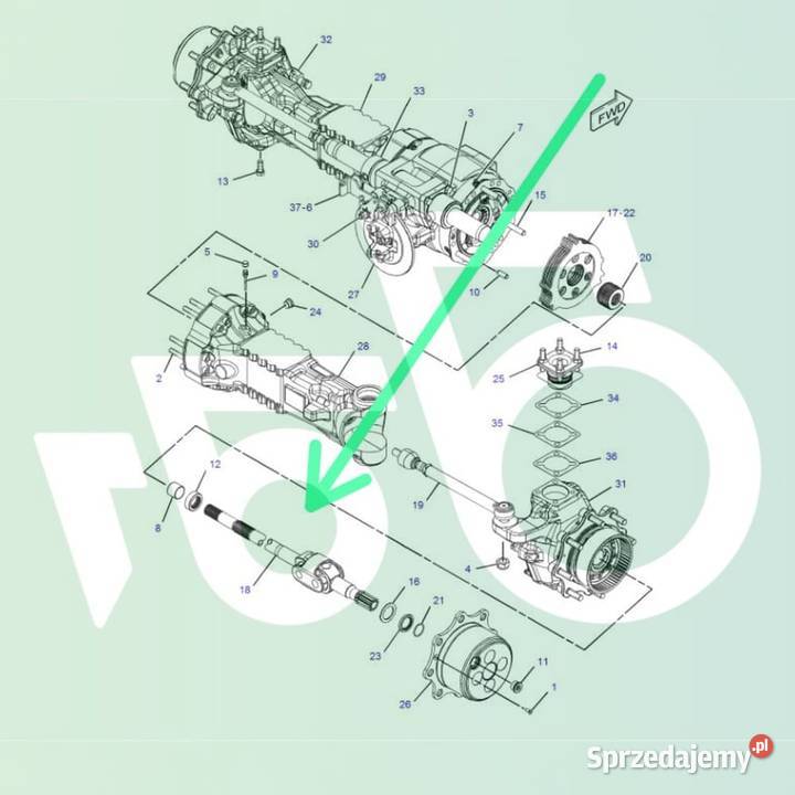 PÓŁOŚ KOMPLETNA 635041 635042 CAT TH 560 131219 Wilkowo sprzedam