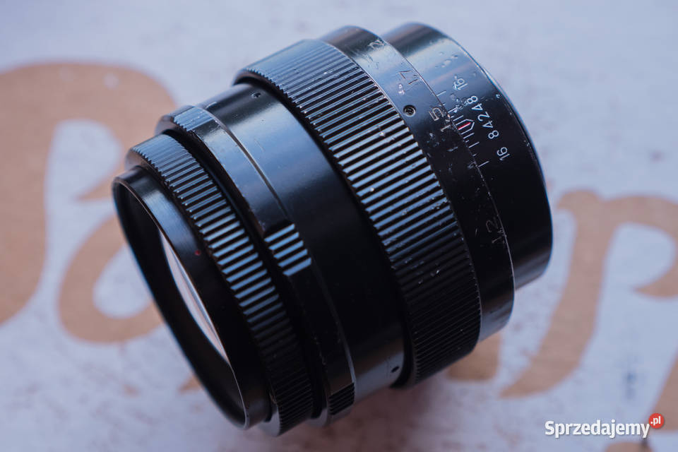 Jupiter 9 85mm f2 M42 ubytki na przedniej Szramowo