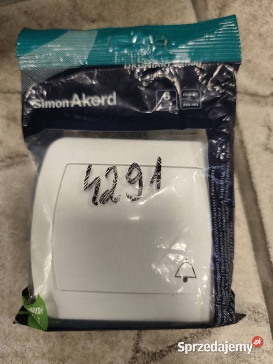 Wyłącznik dzwonkowy biały AKORD