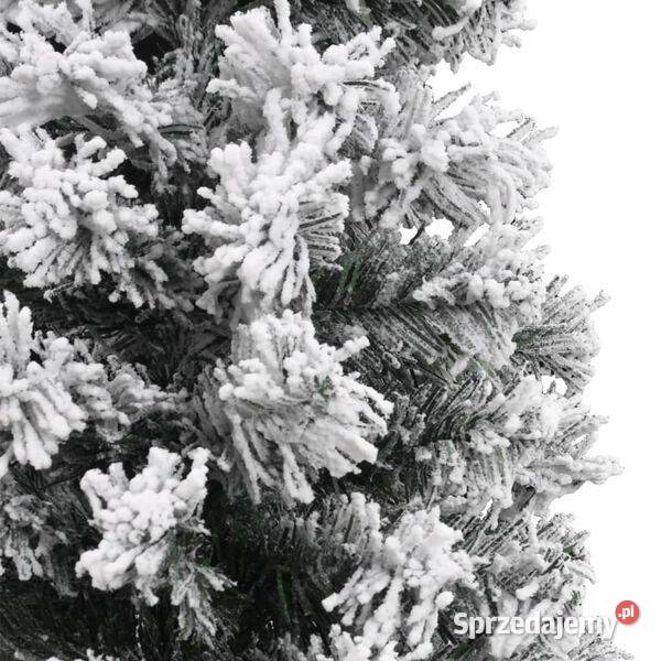 vidaXL Smukła sztuczna choinka zielona ośnieżona Warszawa