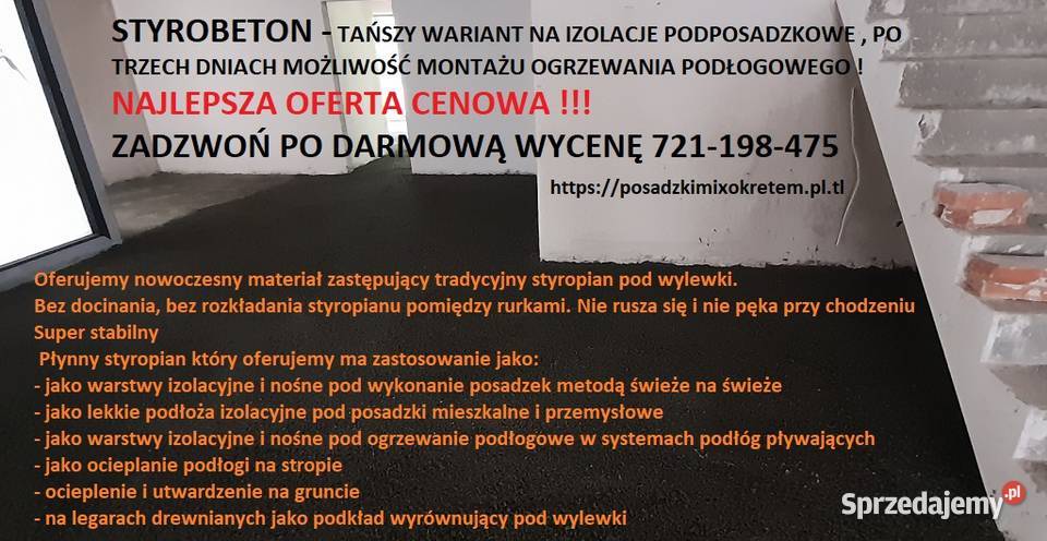 Styrobeton Posadzki Wylewki Szlichty Kucie Łomianki