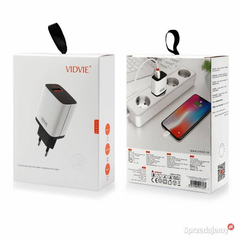 Ładowarka sieciowa VIDVIE PLE215 12A 1xUSB kabel Poznań