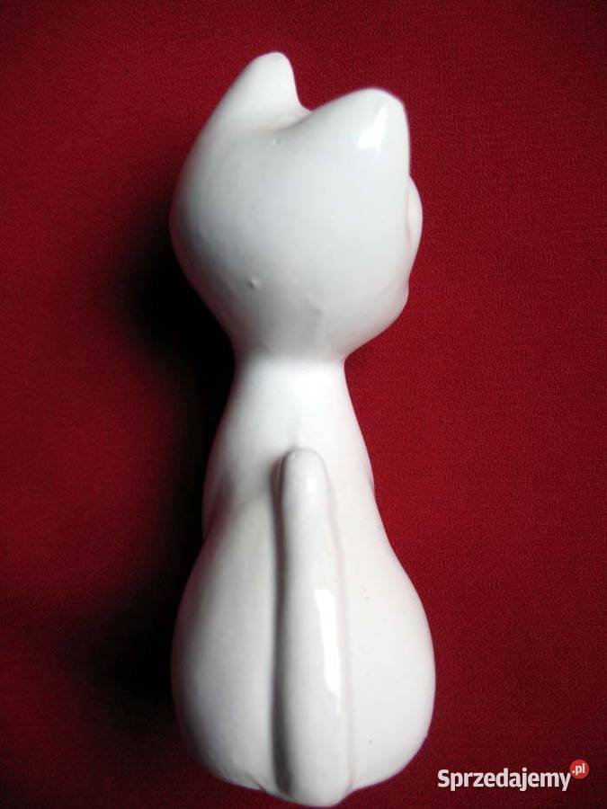 Kot biały mały kotek porcelana 8 x 35 x 3 Siedlce