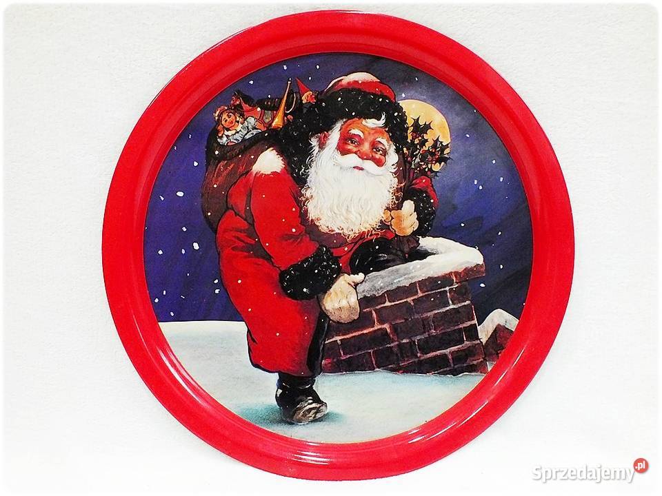 Kolekcjonerska Duża Taca 40 metalowa z Mikołajem Żary