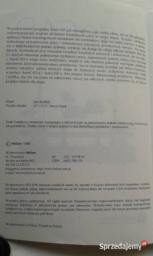Autocad rysunek konstrukcyjno budowlany Rafał Gdynia sprzedam
