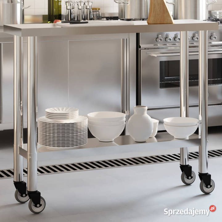 Kuchenny stół roboczy na kółkach 110x30x85 stal Warszawa