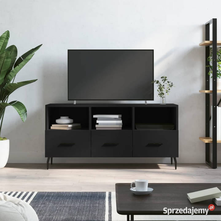 Szafka pod TV czarna 102x36x50 materiał Warszawa
