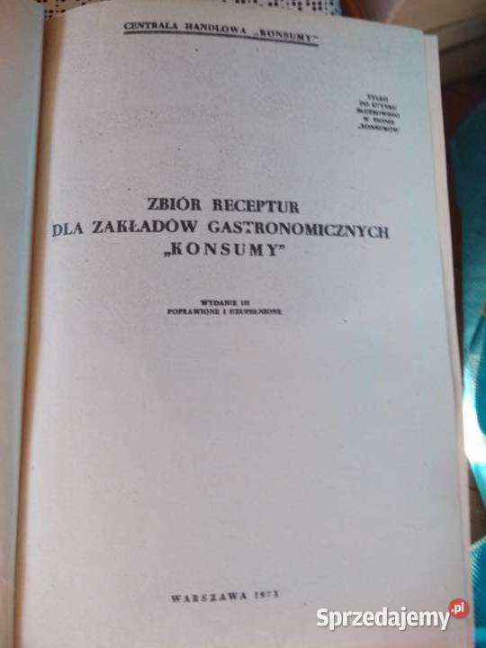 Zbiór receptur Konsumy Księgarnie Warszawa